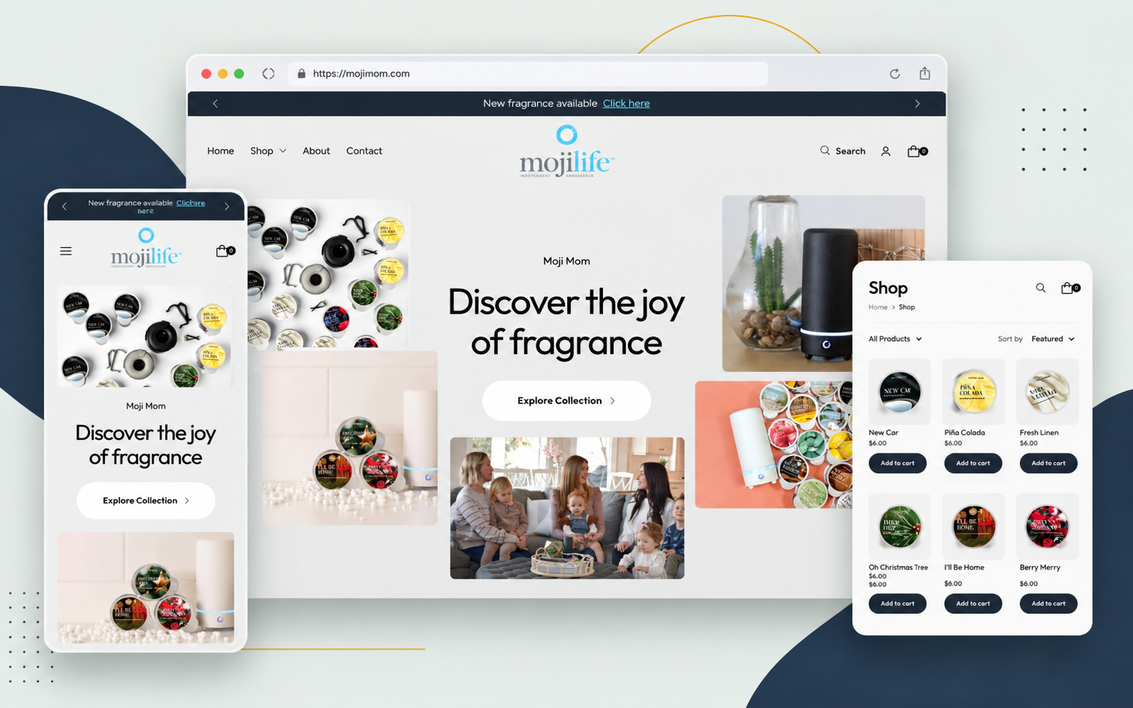 Responsive Mojimom WooCommerce website design showcase